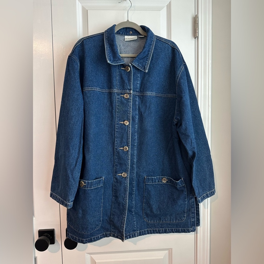 Vintage Liz Claiborne Elisabeth Women’s Denim Chore Barn Jacket Size 1X